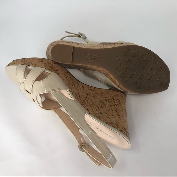 FRANCO SARTO Square Toe Cork Wedge Size 9.5 - Picture 7 of 8